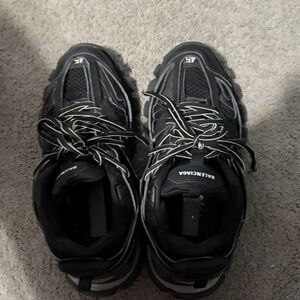 Balenciaga Men's Black and White Athletic Shoes